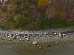 WS ARIEAL View of Coastline  / Maine, United States Stock Footage