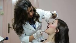 Mending patient's teeth Stock Footage