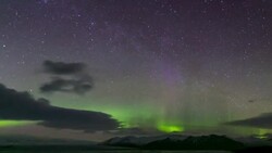 HD Time-lapse: Northern Light Aurora Borealis at Kirkjufell Iceland Stock Footage