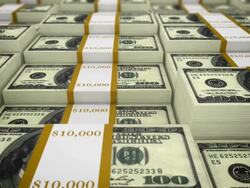 Stacks of 100 dollar bills - loopable, HD Stock Footage