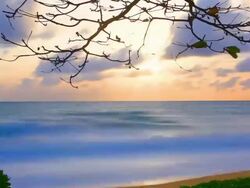 HD:Sunset scene on the beach.(Timelapse) Stock Footage