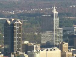 MS AERIAL Shot of buildings / North Carolina, United States Stock Footage