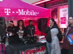 Atmosphere at the Russell Westbrook Greets Fans At T-Mobile And Gears Up For NBA All-Star 2011 In Los Angeles at Los Angeles CA. (Footage by WireImage Video/GettyImages) Stock Footage