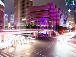 traffic through modern city ,taipei,time lapse Stock Footage