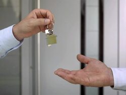 HD: Real Estate Agent Handing Keys Stock Footage