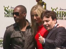Eddie Murphy, Cameron Diaz and Mike Myers at the 'Shrek Forever After' Premiere at Universal City CA. (Footage by WireImage Video/GettyImages) Stock Footage
