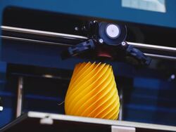 3D printing machine detail in action Stock Footage