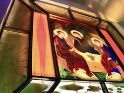 MS PAN Stained glass windows / Incheon, South Korea Stock Footage