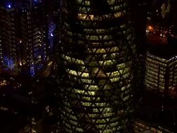 London's Gherkin building night aerials News Clip