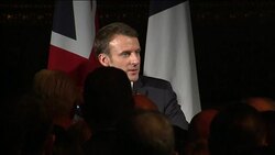 Theresa May and Emmanuel Macron attend reception at the Victoria and Albert Museum News Clip