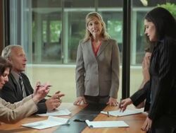 MS Businesswoman leading meeting with participants standing and arguing / Portland, Oregon, USA Stock Footage