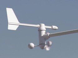 CU Wind measurement device spinning in wind/ Slovenia Stock Footage