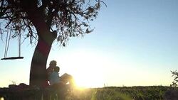 Grandfather reading story book with happy grandson Stock Footage