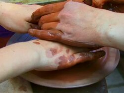 Hands Making Pottery Stock Footage