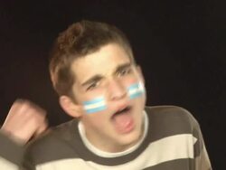 Argentina soccer / football sports fan - HD &amp; PAL Stock Footage