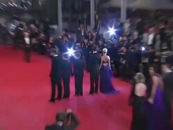 Jeff Nichols, Jacob Lofland, Tye Sheridan, Matthew McConaughey and Reese Witherspoon at MUD Premiere: 65th Cannes Film Festival at Lumiere on May 26, 2012 in Cannes, France (Footage by WireImage Video/Getty Images) Stock Footage