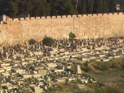 WS  View of ancient fortification wall  / Jerualem, Israel Stock Footage