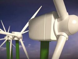 Wind turbines alternative energy. Loopable CG. Stock Footage