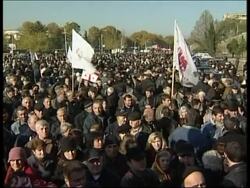 Saakashvili steps down to trigger election, opposition, demo News Clip