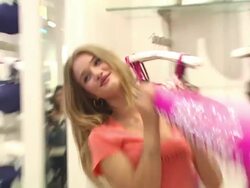 Rosie Huntington-Whiteley at the Victoria's Secret Models Share Shopping Stock Footage