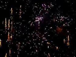 Segment of firework display Stock Footage