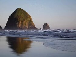 Oregon Coast Haystack Rock Stock Footage