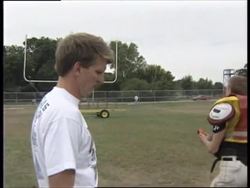 USA: ILLINOIS:  BLIND HIGH SCHOOL FOOTBALL PLAYER Instructional Video