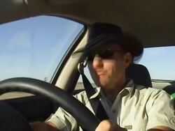 Cowboy Driving A Car Stock Footage