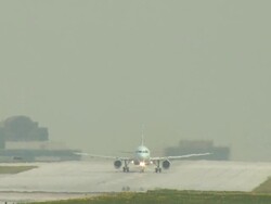 Airbus A320 Airplane Roll and Takeoff Stock Footage