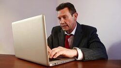 Businessman laptop stress. Stock Footage