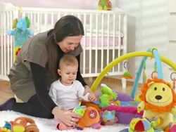 HD DOLLY: Mother Playing With Her Baby Stock Footage