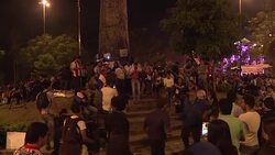 CLEAN : Paraguayans gather for protest outside Congress after fire News Clip