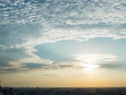Skyline of Central Business District Day With Pan Shot Stock Footage