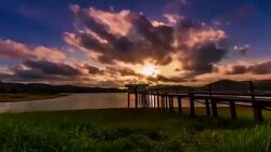 Sunset on Lake Stock Footage