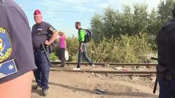 CLEAN : Hungarian police close main entry point for migrants News Clip