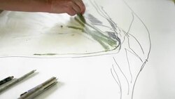 Woman drawing Stock Footage