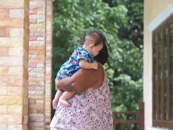 Baby and grandmother Stock Footage
