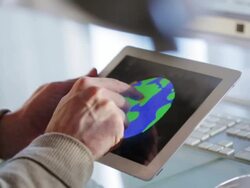 Globe desk arrows   CM Stock Footage