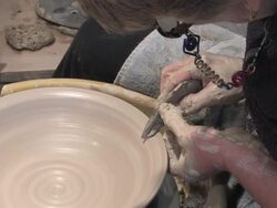 Potters Wheel - Large Bowl Stock Footage