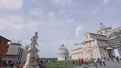 Cathedral Square in Pisa Stock Footage