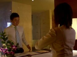 MS Man approaching main desk at luxury spa / Phnom Penh, Cambodia Stock Footage