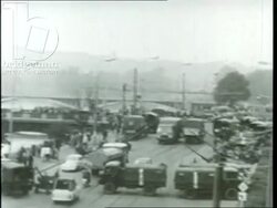 Czechoslovakia 1968 - Helicopters landing and tanks in Prague. Heated debates between Czech civilians and soldiers Stock Footage