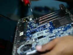 The electronics technician. Stock Footage