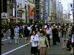 MWA Crowded shopping street, Ginza 4-Chome, Tokyo, Japan Stock Footage