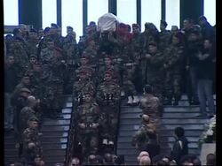 Funeral of Brig Gen Francois Hajj, killed by bomb on Wed News Clip