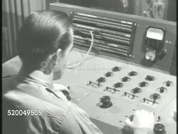 1951: KOREAN WAR: GENERAL MATTHEW RIDGWAY RADIO RECORDING: * VS Radio station building, 'Radio Tokyo.' INT VS Radio operators running reel of taped recording of Lieutenant-General Matthew Ridgway talking about armistice in Korea (SOT), reel spinning. Instructional Video