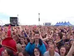 M/S EXT Concert Crowd Festival Day Stock Footage