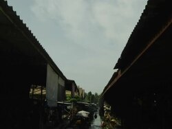 Tilt Down Shot Reveal Floating Market Bangkok Thailand Stock Footage