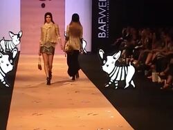 Models on the runway at Buenos Aires Fashion Week on February 24, 2011, in Buenos Aires, Argentina. (Footage by Meche Marmol/LatinContent/Getty Images) Stock Footage