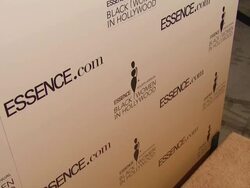 ATMOSPHERE: Signage at the 4th Annual ESSENCE Black Women In Hollywood Award Luncheon at Beverly Hills CA. (Footage by WireImage Video/GettyImages) Stock Footage